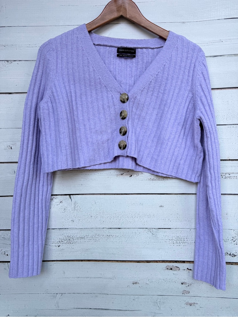 Urban Outfitters Ribbed Cropped Cardigan Sweater Size Medium